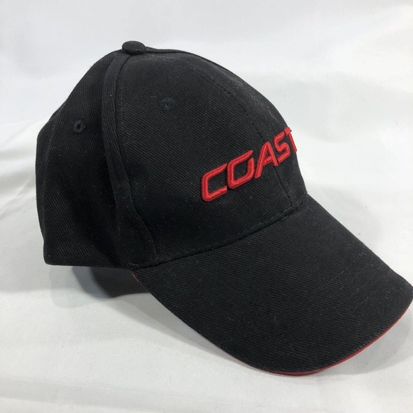 Coast Hat Cap Red Black Adjustable One Size Fits Most Strap Embroidered OSFM - Picture 3 of 12